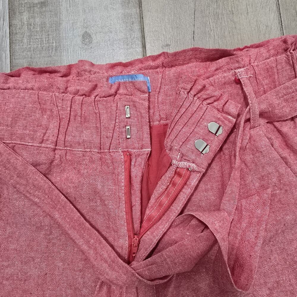 Draper James RSVP Womens Linen Blend Paperbag Shorts Heathered Pink Cruise Large - Picture 7 of 12
